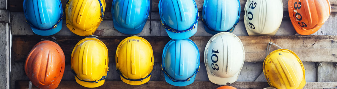 Row of hard hats