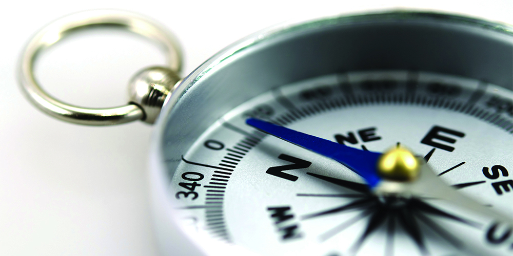 Lähikuva kompassista